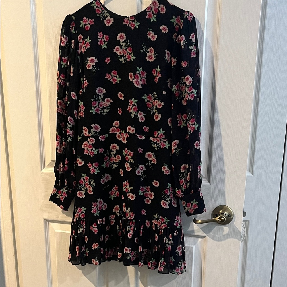 Yumi Kim Black Floral Long Sleeve Dress